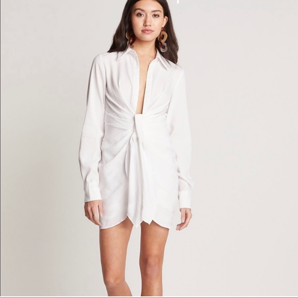 White linen low dress